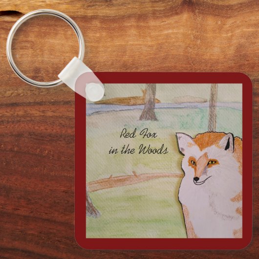 Red Fox in het Bos Sleutelhanger (Voorkant)