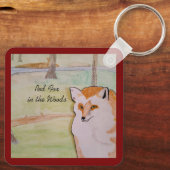 Red Fox in het Bos Sleutelhanger (Achterkant)