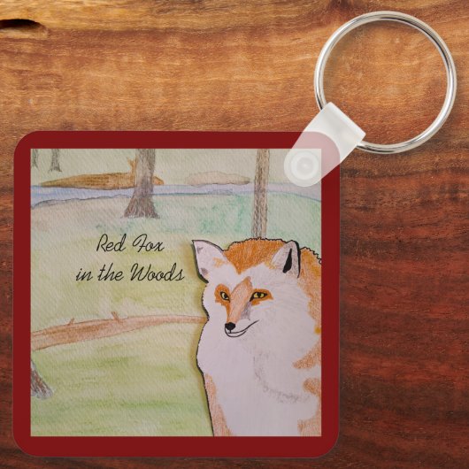 Red Fox in het Bos Sleutelhanger (Achterkant)
