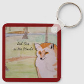 Red Fox in het Bos Sleutelhanger (Achterkant)