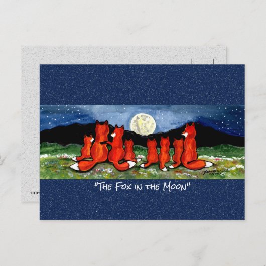 Red Fox in het Briefkaart van de Mon Whimsical-Wat (Voorkant / Achterkant)