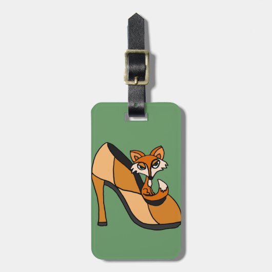 Red Fox in High Hiel Shoe Art Bagagelabel (Voorkant verticaal)