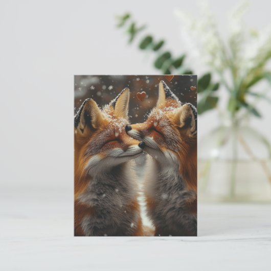 Red Fox in Love Briefkaart (Staand voorkant)