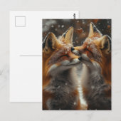 Red Fox in Love Briefkaart (Voorkant / Achterkant)