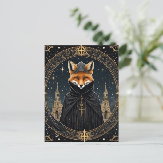 Red fox in robes briefkaart (Staand voorkant)