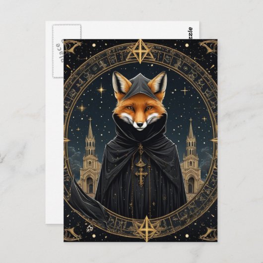 Red fox in robes briefkaart (Voorkant / Achterkant)