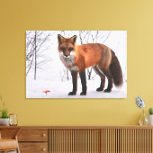 Red Fox in sneeuw Canvas Afdruk (Insitu (Woonkamer))