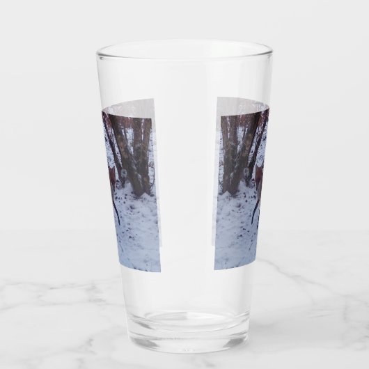 Red Fox in sneeuw Glas (Rechts)