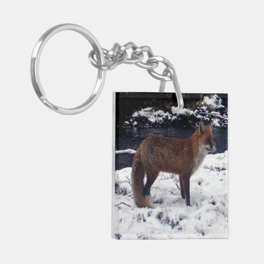Red Fox in sneeuw Sleutelhanger (Voorkant Links)