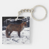 Red Fox in sneeuw Sleutelhanger (Achterkant)