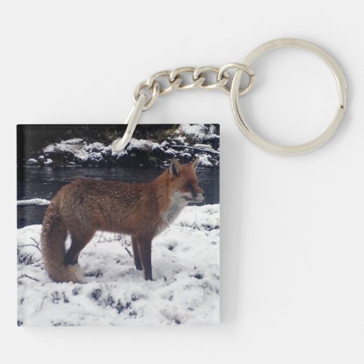 Red Fox in sneeuw Sleutelhanger (Achterkant)