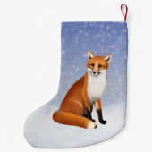 Red Fox in Sneeuwkerststkoning Kleine Kerstsok (Achterkant)