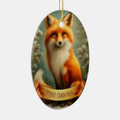 Red fox in winter forest keramisch ornament (Rechts)