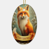 Red fox in winter forest keramisch ornament (Links)