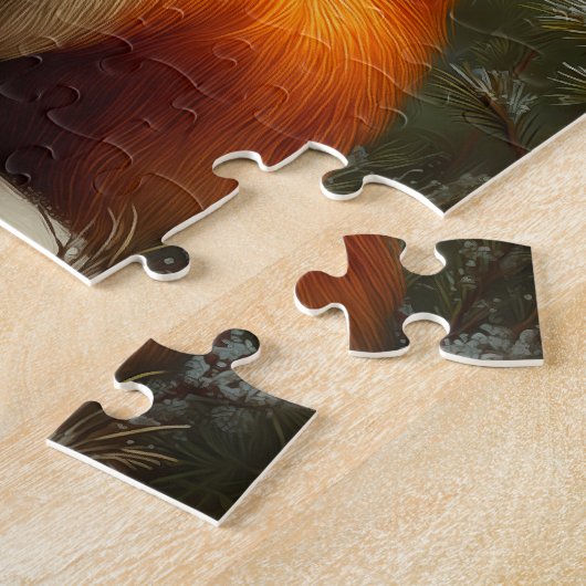 Red fox in winter forest legpuzzel (Zijkant)