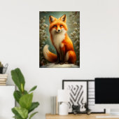 Red fox in winter forest poster (Thuiskantoor)