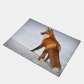 Red Fox in Winter Snow Deurmat (Schuin)