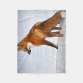 Red Fox in Winter Snow Fleece Deken (Voorkant)