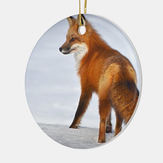 Red Fox in Winter Snow Keramisch Ornament (Links)