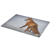 Red Fox in Winter Snow Snijplank (Hoek)