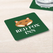 Red Fox Inn pub aangepaste bar onderzetters (Schuin)