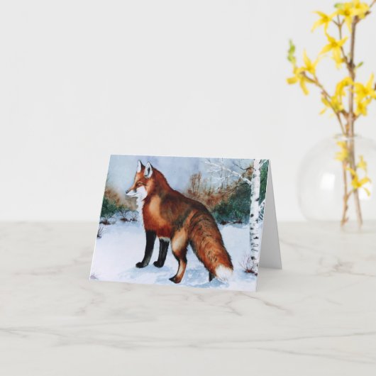 Red Fox Kaart (Gele Bloem)