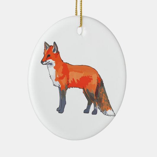 Red Fox Keramisch Ornament (Rechts)