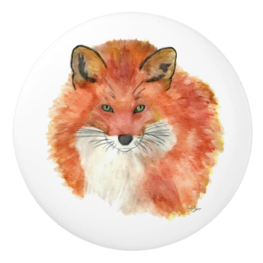 Red Fox Keramische Knop (Voorkant)