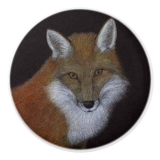 Red Fox Keramische Knop (Voorkant)
