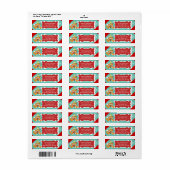 Red Fox Kerst retour adres labels (Full Sheet)
