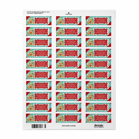 Red Fox Kerst retour adres labels (Full Sheet)