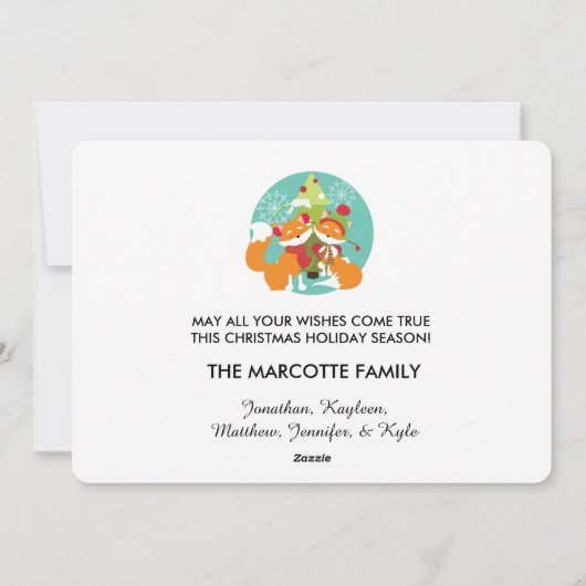 Red Fox Kerstfeestdag Feestdagenkaart (Achterkant)