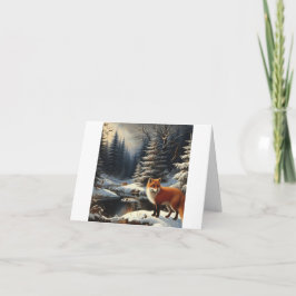 Red Fox Kerstmis Kaart