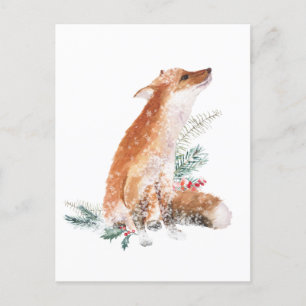 Red Fox Kerstwinter Woodland Scene Briefkaart