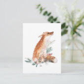 Red Fox Kerstwinter Woodland Scene Briefkaart (Staand voorkant)
