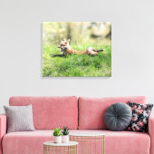 Red Fox Kit Canvas Afdruk (Insitu (Woonkamer))