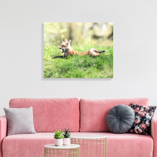 Red Fox Kit Canvas Afdruk (Insitu (Woonkamer))