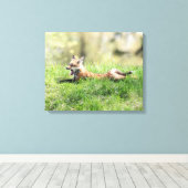 Red Fox Kit Canvas Afdruk (Insitu (Houten vloer))