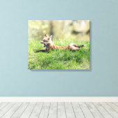 Red Fox Kit Canvas Afdruk (Insitu (Houten vloer))