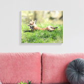 Red Fox Kit Canvas Afdruk (Insitu (Woonkamer))
