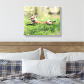 Red Fox Kit Canvas Afdruk (Insitu (Slaapkamer))