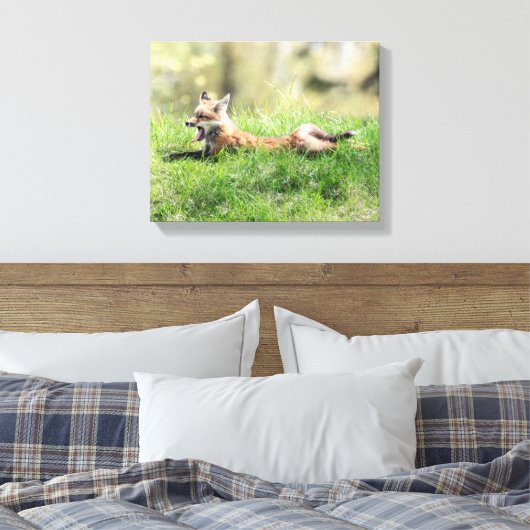 Red Fox Kit Canvas Afdruk (Insitu (Slaapkamer))