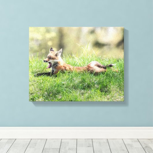 Red Fox Kit Canvas Afdruk (Insitu (Houten vloer))
