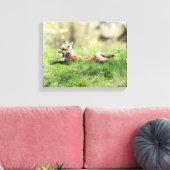 Red Fox Kit Canvas Afdruk (Insitu (Woonkamer))