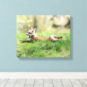 Red Fox Kit Canvas Afdruk (Insitu (Houten vloer))