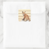 Red Fox Kit in de Hudson-vallei Vierkante Sticker (Tas)