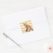 Red Fox Kit in de Hudson-vallei Vierkante Sticker (Envelop)
