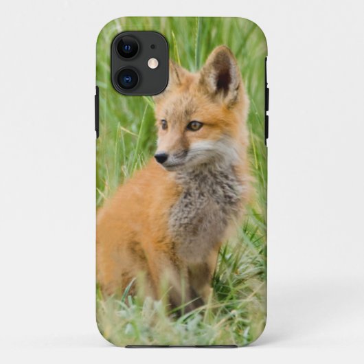 Red Fox Kit in gras nabij den den Case-Mate iPhone Case (Achterkant)