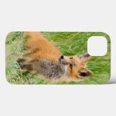 Red Fox Kit in gras nabij den den Case-Mate iPhone Case (Achterkant (horizontaal))