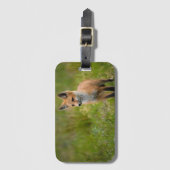 Red Fox Kit in Grassy Meadow Bagagelabel (Voorkant (verticaal))